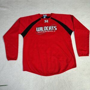 Wildcats Baseball Jersey Size XL Red Long Sleeve Stitched 32